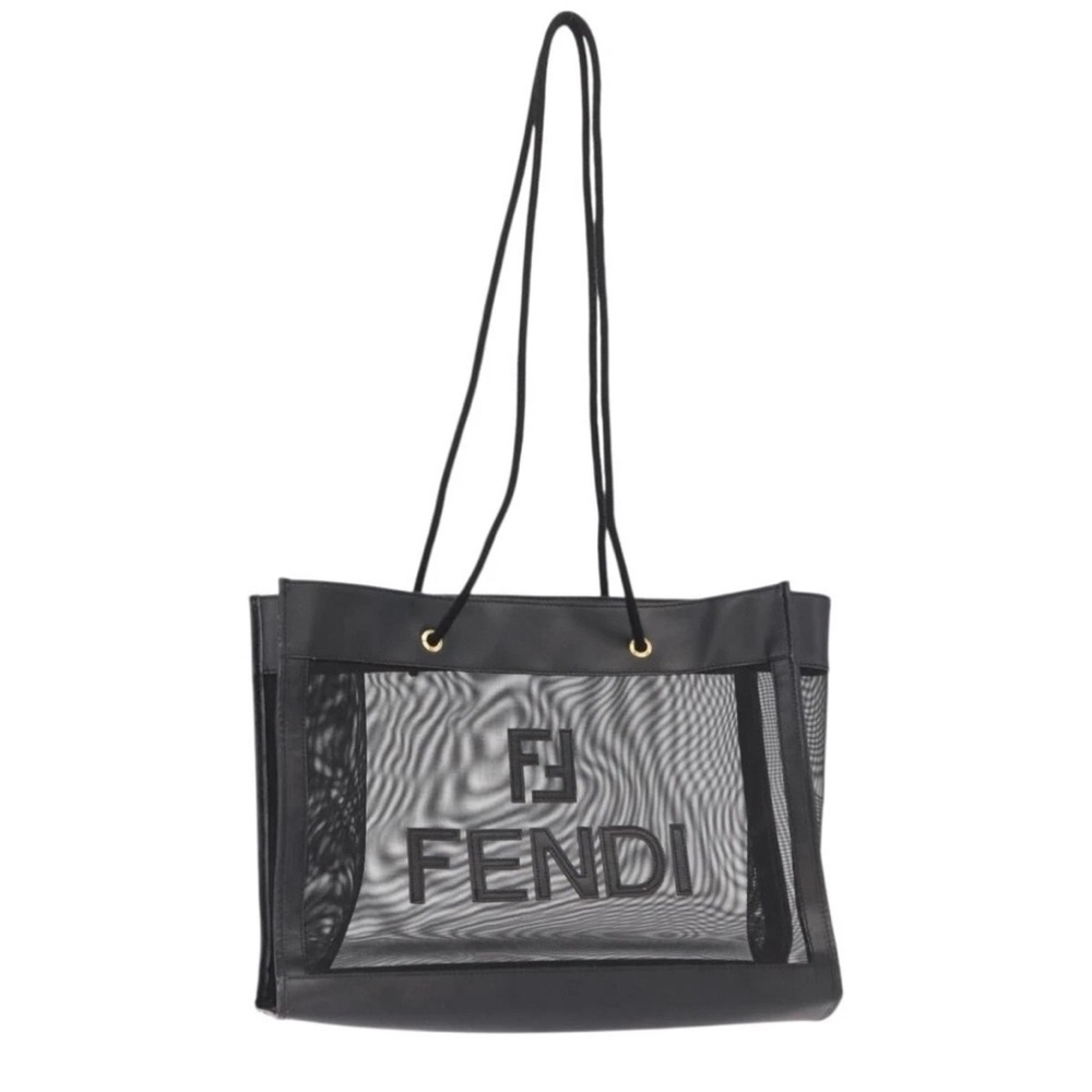 Fendi Black Mesh Logo Tote VGC